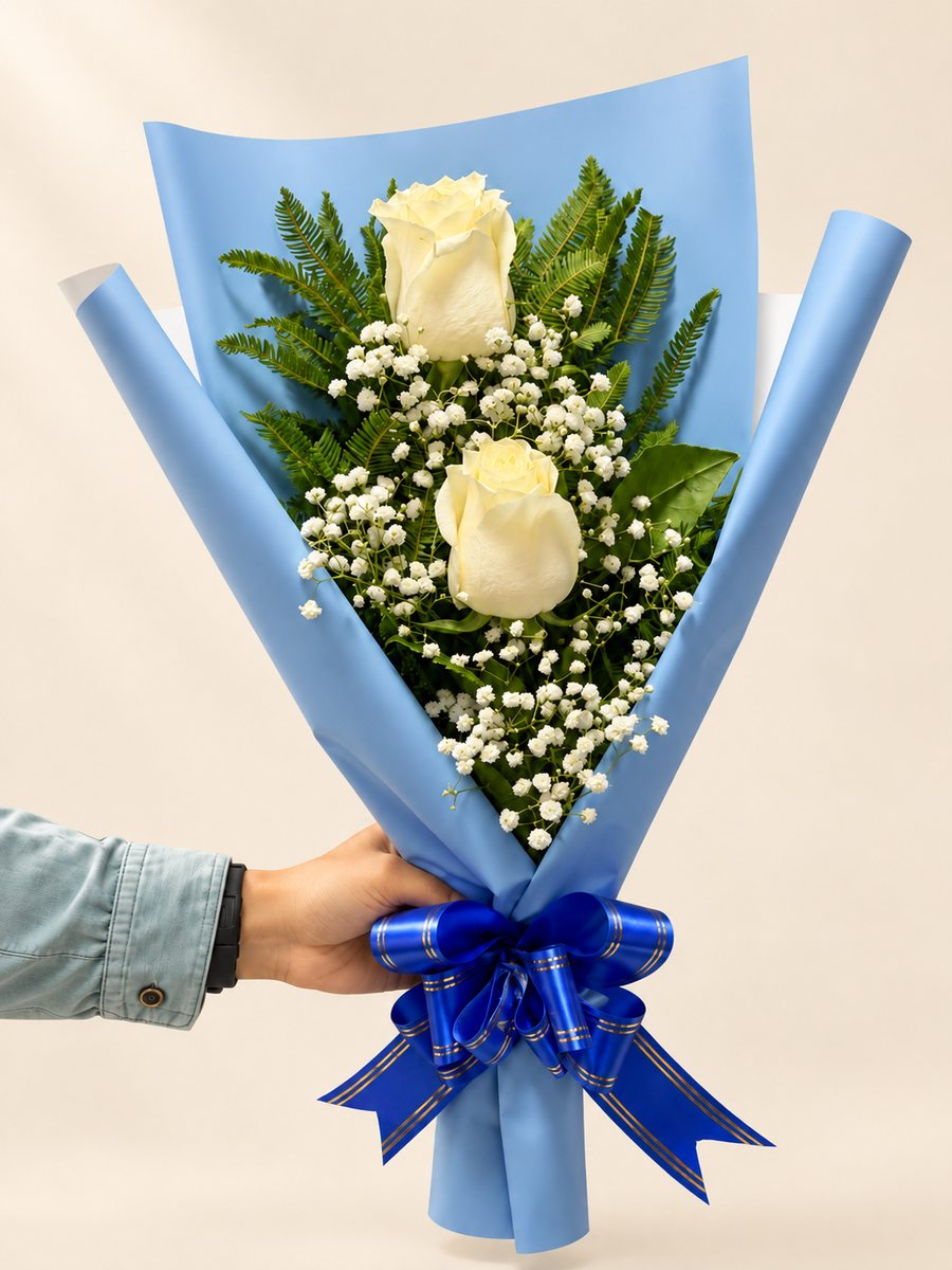 Dos rosas blancas