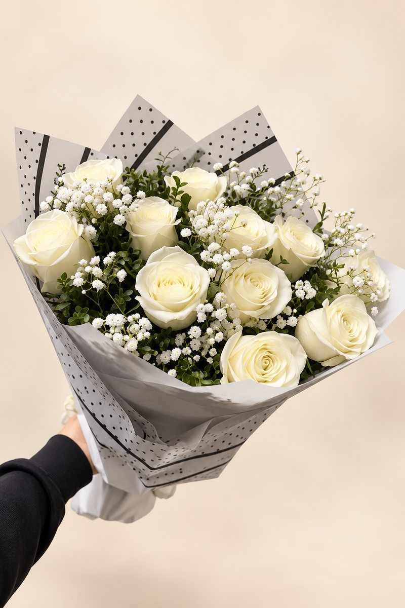 Ramo de rosas blancas