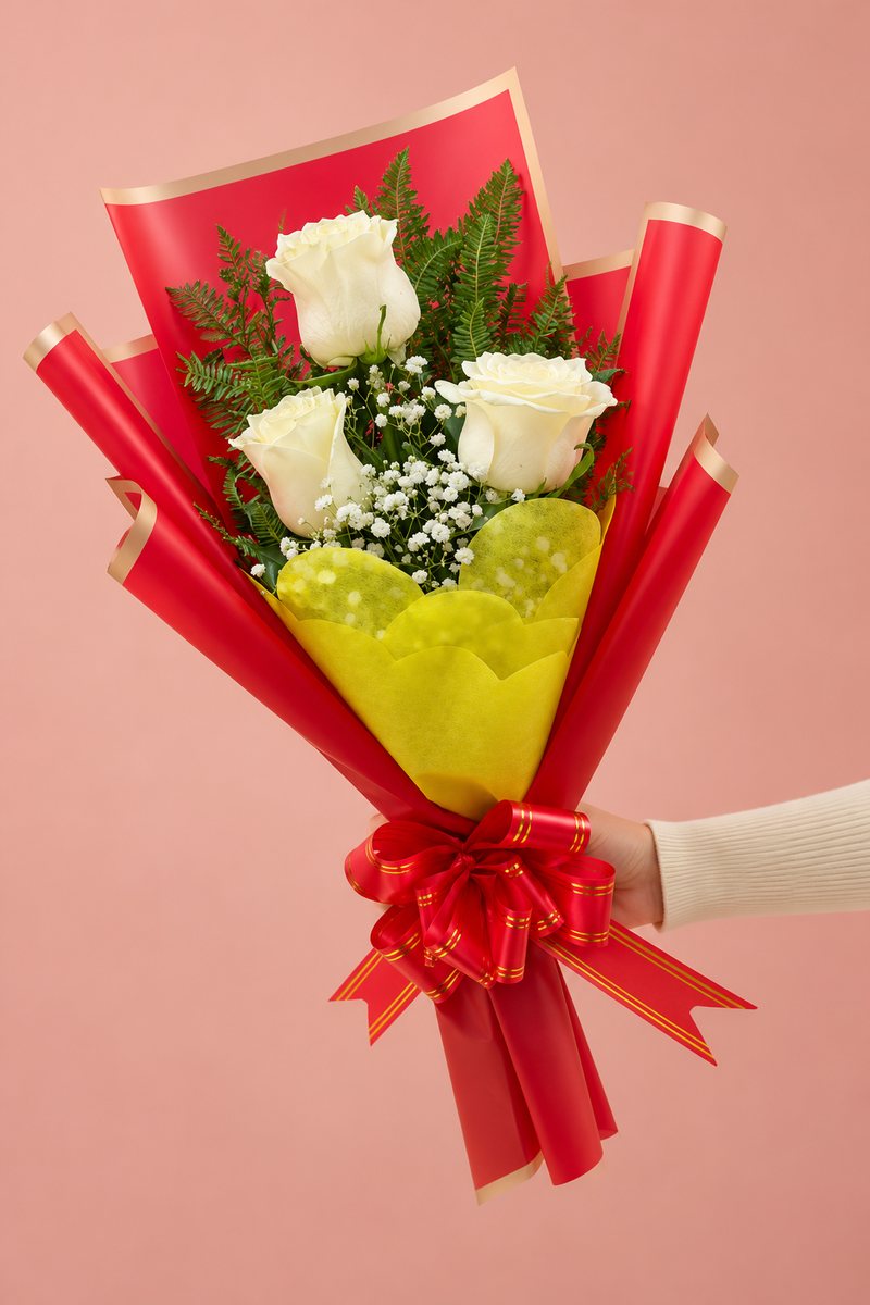 Ramo de rosas blancas